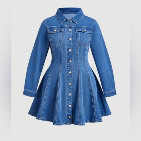 Vintage Dresses & Skirts - VINTAGE denim Aline dress, small